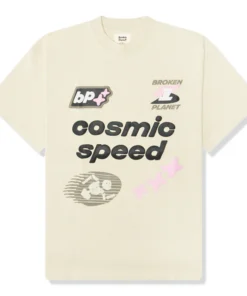 Broken Planet Cosmic Speed Bone White T Shirt