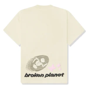 Broken Planet Cosmic Speed Bone White T Shirt